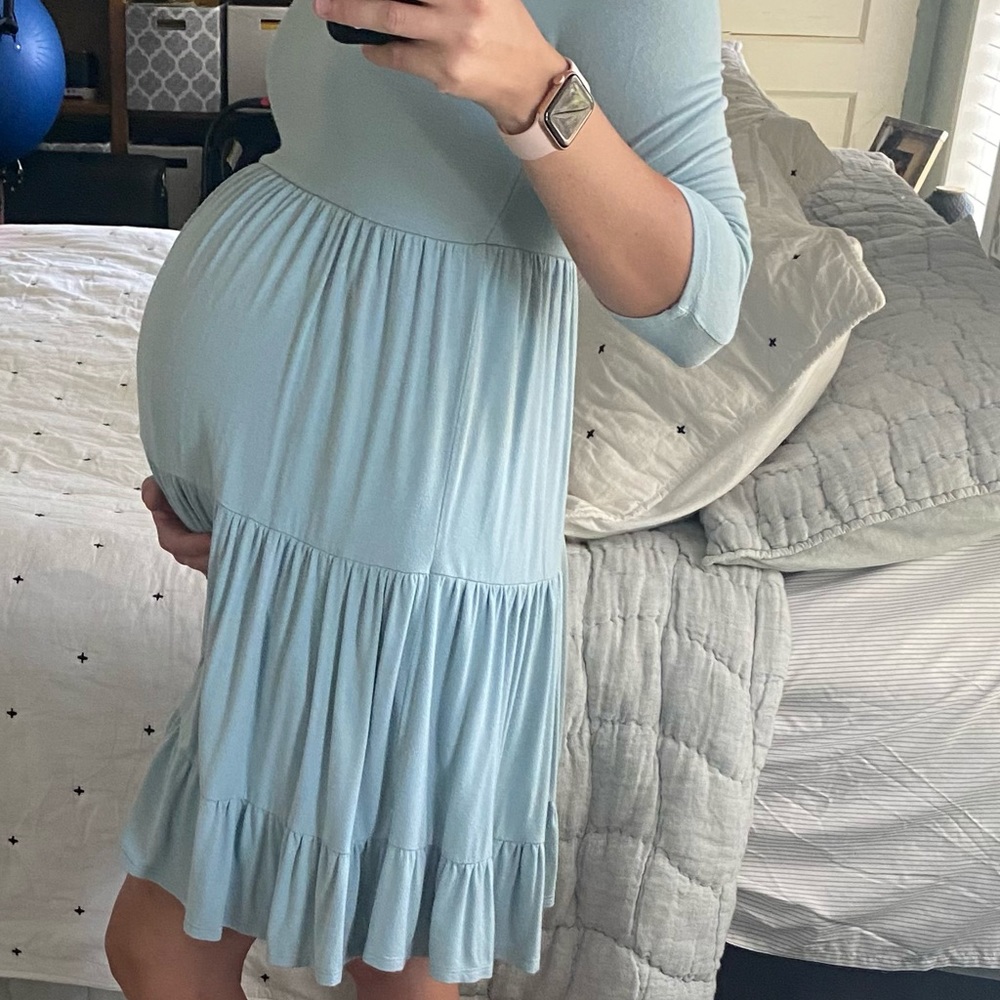 Pink blush maternity dress